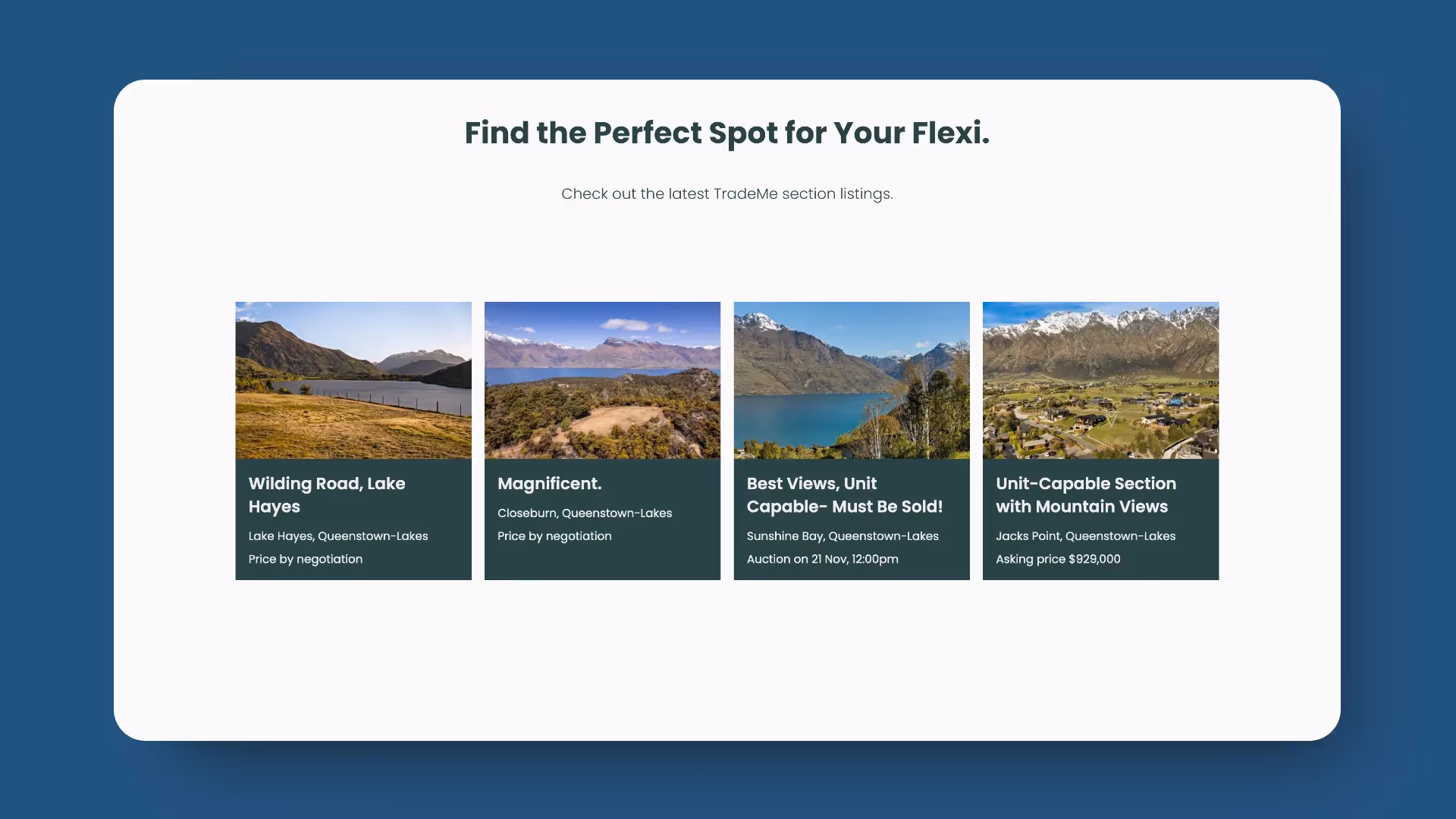 Flexi House real-time land listings widget